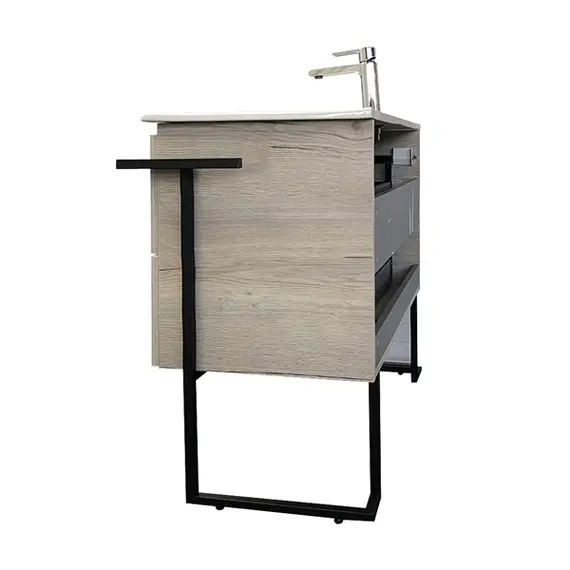 ТУМБА-УМЫВАЛЬНИК COMFORTY ДЮССЕЛЬДОРФ-90 ДУБ ДЫМЧАТЫЙ С РАК. COMFORTY 9090EL