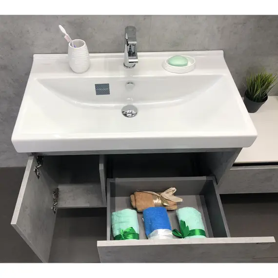 ТУМБА-УМЫВАЛЬНИК COMFORTY ОСЛО-80 БЕТОН СВЕТЛЫЙ С РАКОВИНОЙ FEST 80 F01