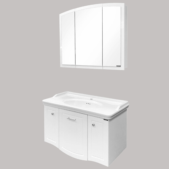 ТУМБА-УМЫВАЛЬНИК COMFORTY ПАЛИНИ-100 БЕЛЫЙ ГЛЯНЕЦ С РАКОВИНОЙ 50110 