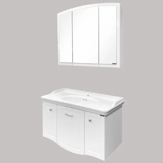 ТУМБА-УМЫВАЛЬНИК COMFORTY ПАЛИНИ-100 БЕЛЫЙ ГЛЯНЕЦ С РАКОВИНОЙ 50110 