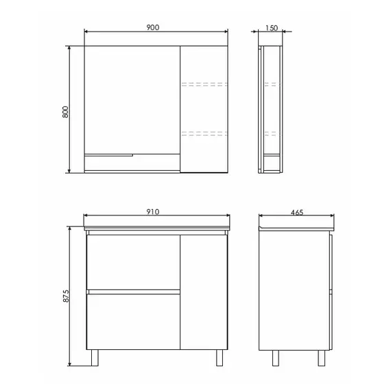 ТУМБА-УМЫВАЛЬНИК COMFORTY ВЕРОНА-90 ДУБ БЕЛЫЙ С РАКОВИНОЙ QUADRO 90