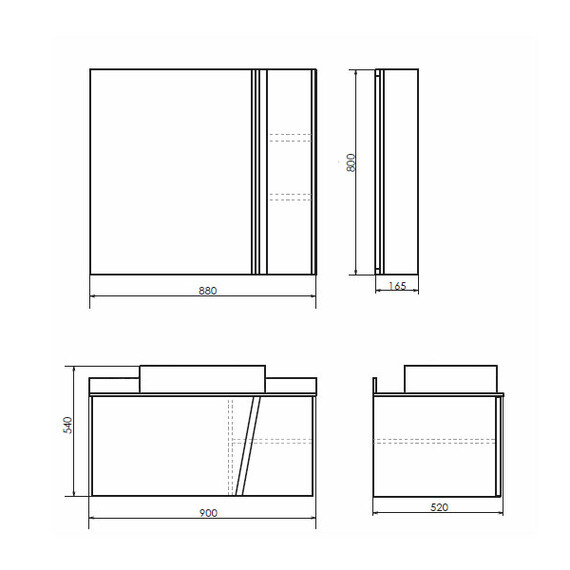 ТУМБА-УМЫВАЛЬНИК COMFORTY ЭДИНБУРГ-90 БЕТОН СВЕТЛЫЙ С ЧЕРНОЙ СТОЛЕШНИЦЕЙ, С РАКОВИНОЙ COMFORTY 78189