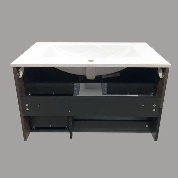 ТУМБА-УМЫВАЛЬНИК COMFORTY ФРАНКФУРТ-90 ДУБ ШОКОЛАДНО-КОРИЧНЕВЫЙ С РАКОВИНОЙ QUADRO 90