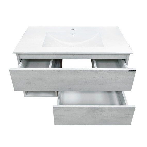 ТУМБА-УМЫВАЛЬНИК COMFORTY ТУРИН-90 ДУБ БЕЛЫЙ С РАКОВИНОЙ COMFORTY 90E