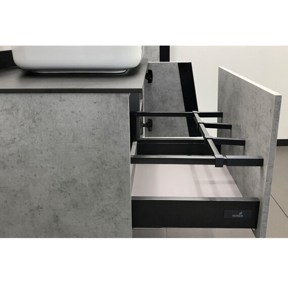 ТУМБА-УМЫВАЛЬНИК COMFORTY ЭДИНБУРГ-90 БЕТОН СВЕТЛЫЙ С ЧЕРНОЙ СТОЛЕШНИЦЕЙ, С РАКОВИНОЙ COMFORTY T-Y9378