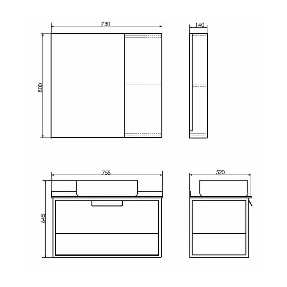 ТУМБА-УМЫВАЛЬНИК COMFORTY КЁЛЬН-75 ДУБ ТЕМНЫЙ С ЧЕРНОЙ СТОЛЕШНИЦЕЙ С РАКОВИНОЙ COMFORTY T-Y9378