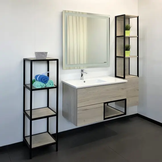 ТУМБА-УМЫВАЛЬНИК COMFORTY МАЛЬМЕ-90 ДУБ ДЫМЧАТЫЙ С РАКОВИНОЙ COMFORTY 9090EL