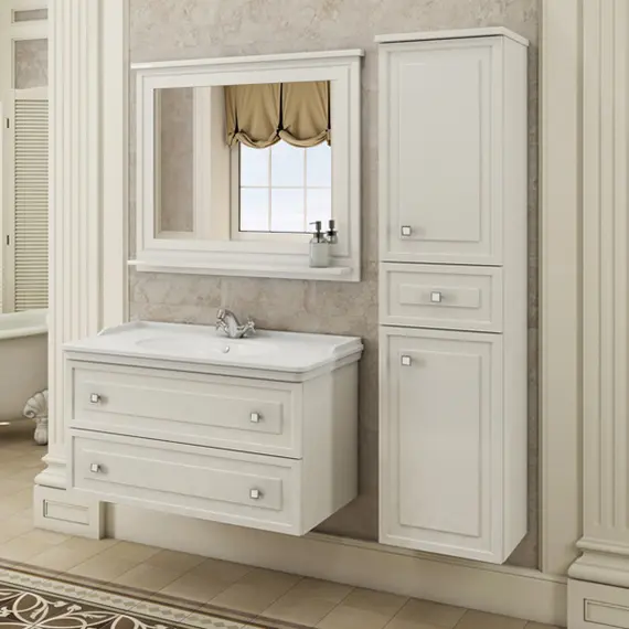 ЗЕРКАЛО COMFORTY ФЕРРАРА-100 БЕЛЫЙ ГЛЯНЕЦ