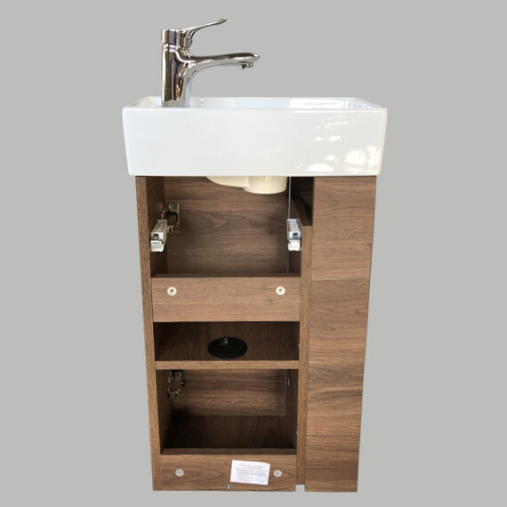 ТУМБА-УМЫВАЛЬНИК COMFORTY МАТЭ-40 ДУБ ТЁМНО-КОРИЧНЕВЫЙ С РАКОВИНОЙ CREA 40, P-UM-CRE40/1