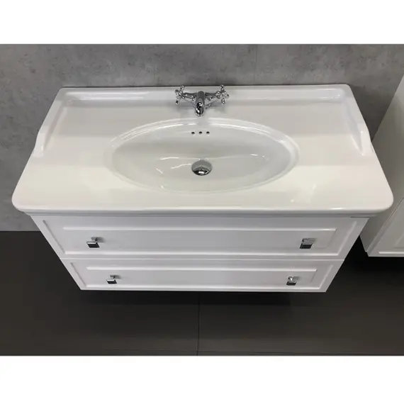 ТУМБА-УМЫВАЛЬНИК COMFORTY ФЕРРАРА-100 БЕЛЫЙ ГЛЯНЕЦ С РАКОВИНОЙ 50110 