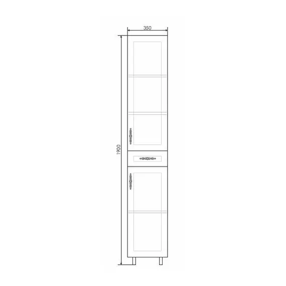 ШКАФ-КОЛОННА COMFORTY СЕВИЛЬЯ-35 СЛОНОВАЯ КОСТЬ