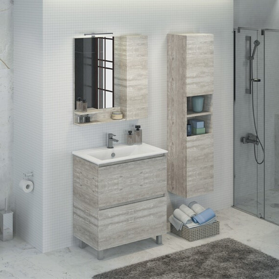 ТУМБА-УМЫВАЛЬНИК COMFORTY ВЕРОНА-75 ДУБ БЕЛЫЙ С РАКОВИНОЙ COMFORTY 75Е