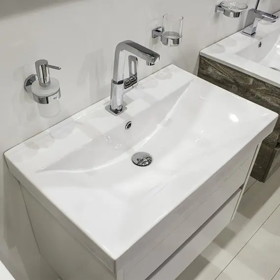 ТУМБА-УМЫВАЛЬНИК COMFORTY ДУБЛИН-75 БЕЛЫЙ ГЛЯНЕЦ С РАКОВИНОЙ COMFORTY 8057