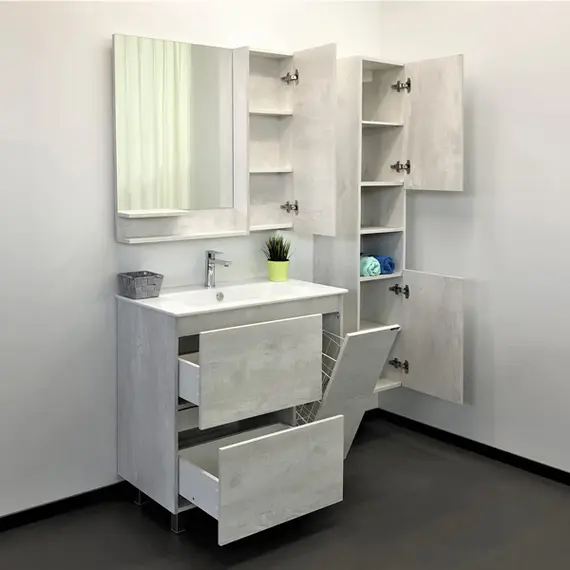 ТУМБА-УМЫВАЛЬНИК COMFORTY ВЕРОНА-90 ДУБ БЕЛЫЙ С РАКОВИНОЙ QUADRO 90