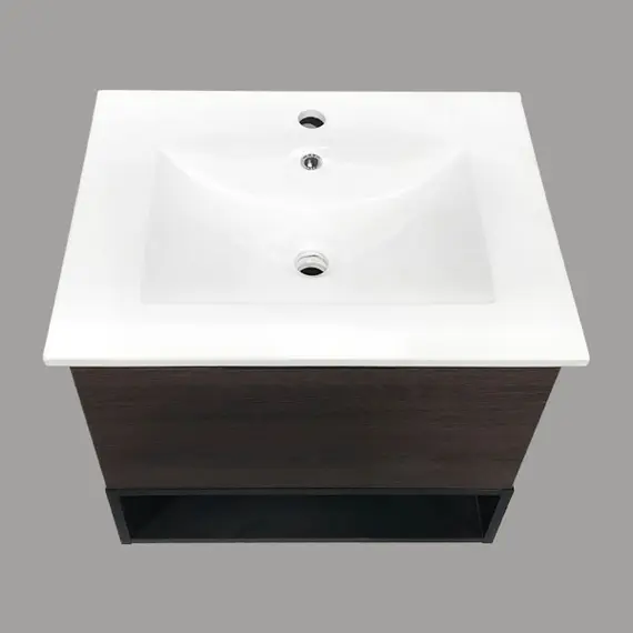ТУМБА-УМЫВАЛЬНИК COMFORTY ФРАНКФУРТ-60 ДУБ-ШОКОЛАДНО-КОРИЧНЕВЫЙ С РАКОВИНОЙ COMFORTY 60E