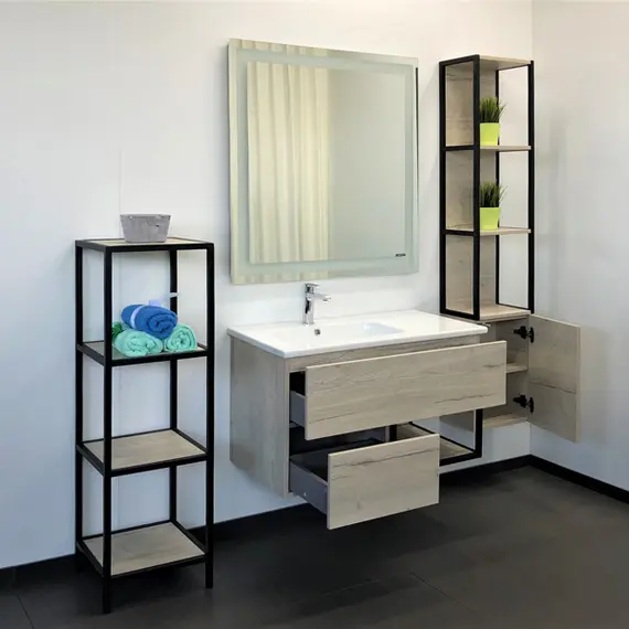 ТУМБА-УМЫВАЛЬНИК COMFORTY МАЛЬМЕ-90 ДУБ ДЫМЧАТЫЙ С РАКОВИНОЙ COMFORTY 9090EL