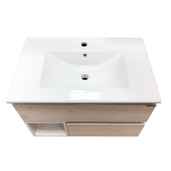 ТУМБА-УМЫВАЛЬНИК COMFORTY ТУРИН-75 ДУБ БЕЛЫЙ С РАКОВИНОЙ COMFORTY 75E