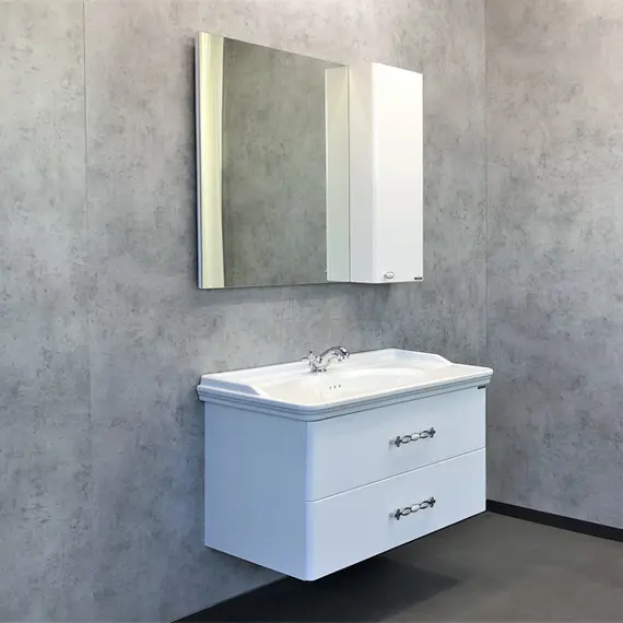 ТУМБА-УМЫВАЛЬНИК COMFORTY НЕАПОЛЬ-100 БЕЛЫЙ ГЛЯНЕЦ С РАКОВИНОЙ 50110 