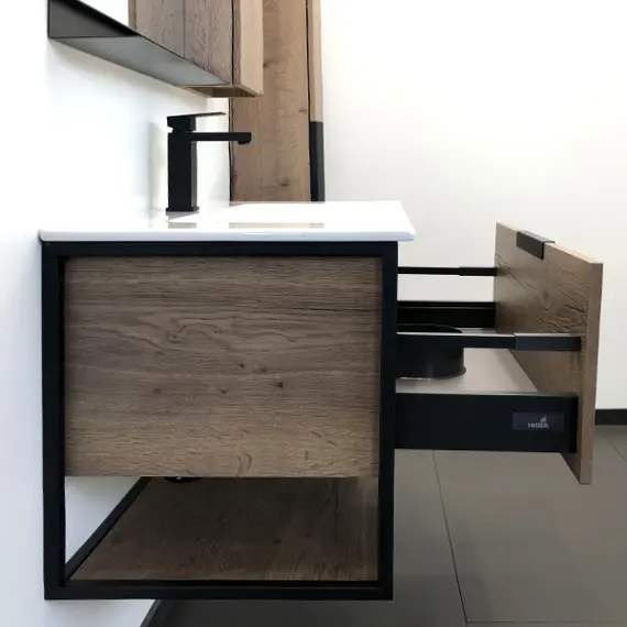 ТУМБА-УМЫВАЛЬНИК COMFORTY БОНН-90 ДУБ ТЕМНЫЙ С  РАКОВИНОЙ QUADRO 90