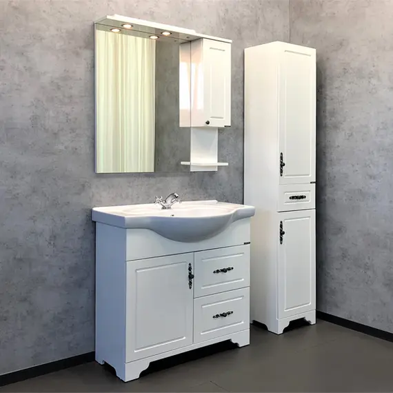 ТУМБА-УМЫВАЛЬНИК COMFORTY СЕВИЛЬЯ-85 СЛОНОВАЯ КОСТЬ С РАКОВИНОЙ СЕНЕЖ 87