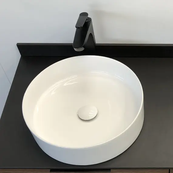 ТУМБА-УМЫВАЛЬНИК COMFORTY ПОРТО-120-2 ДУБ ТЁМНО-КОРИЧНЕВЫЙ С ЧЕРНОЙ СТОЛЕШНИЦЕЙ C ДВУМЯ РАКОВИНАМИ COMFORTY 9110