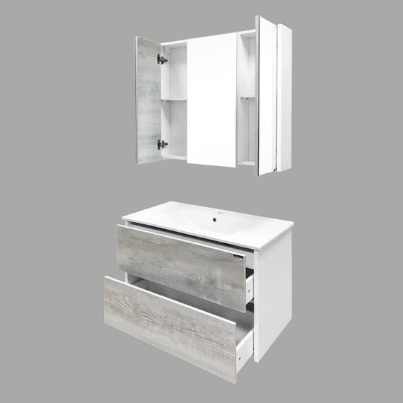 ТУМБА-УМЫВАЛЬНИК COMFORTY ЖЕНЕВА-90 ДУБ БЕЛЫЙ С РАКОВИНОЙ COMFORTY 90E