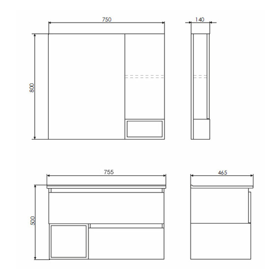 ТУМБА-УМЫВАЛЬНИК COMFORTY ТУРИН-75 ДУБ БЕЛЫЙ С РАКОВИНОЙ COMFORTY 75E