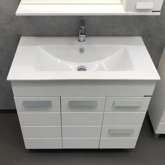 ТУМБА-УМЫВАЛЬНИК COMFORTY МОДЕНА М-90 БЕЛАЯ МАТОВАЯ  С РАКОВИНОЙ QUADRO 90