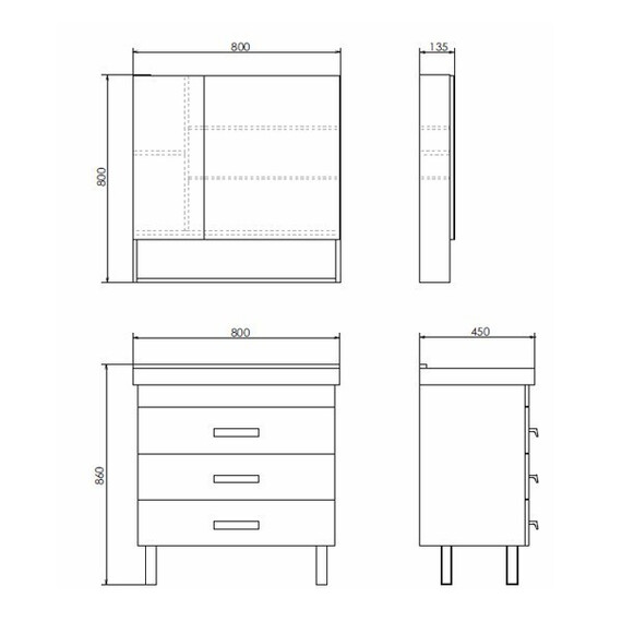 ТУМБА-УМЫВАЛЬНИК COMFORTY НИКОСИЯ-80Н ДУБ БЕЛЫЙ С РАКОВИНОЙ FEST 80 F01