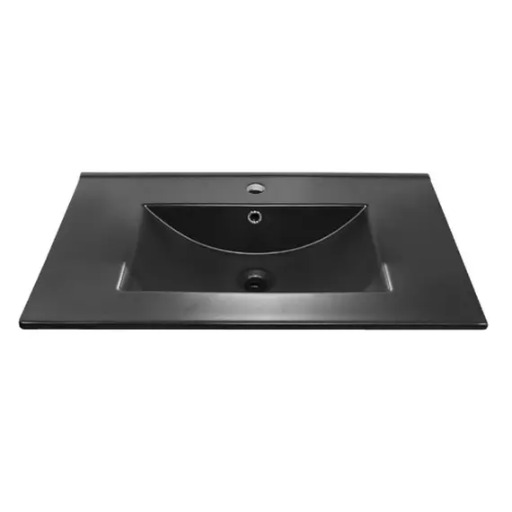 ТУМБА-УМЫВАЛЬНИК COMFORTY БРЕДФОРД-75 ДУБ ТЕМНЫЙ С РАКОВИНОЙ COMFORTY 75E ЧЕРНАЯ МАТОВАЯ