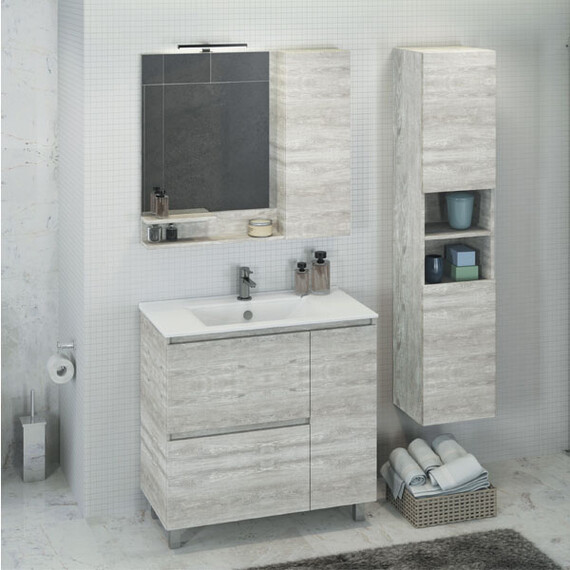 ТУМБА-УМЫВАЛЬНИК COMFORTY ВЕРОНА-90 ДУБ БЕЛЫЙ С РАКОВИНОЙ QUADRO 90