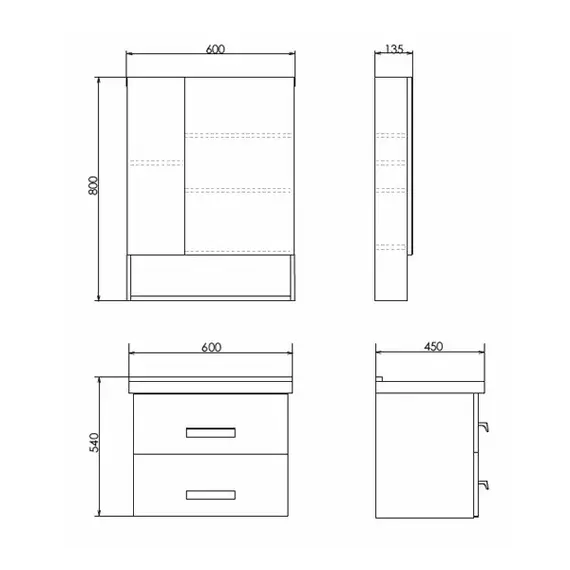 ТУМБА-УМЫВАЛЬНИК COMFORTY ПАРМА-60 ДУБ ДЫМЧАТЫЙ С РАКОВИНОЙ МИРАНДА 60