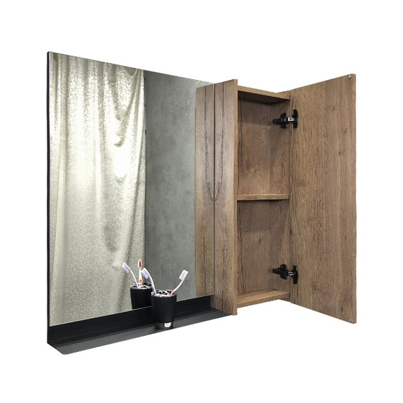 ЗЕРКАЛО-ШКАФ COMFORTY КЁЛЬН-90 ДУБ ТЕМНЫЙ
