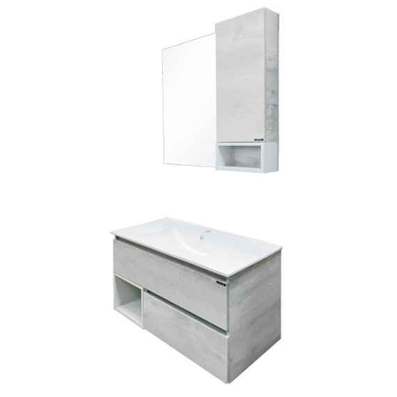 ТУМБА-УМЫВАЛЬНИК COMFORTY ТУРИН-90 ДУБ БЕЛЫЙ С РАКОВИНОЙ COMFORTY 90E