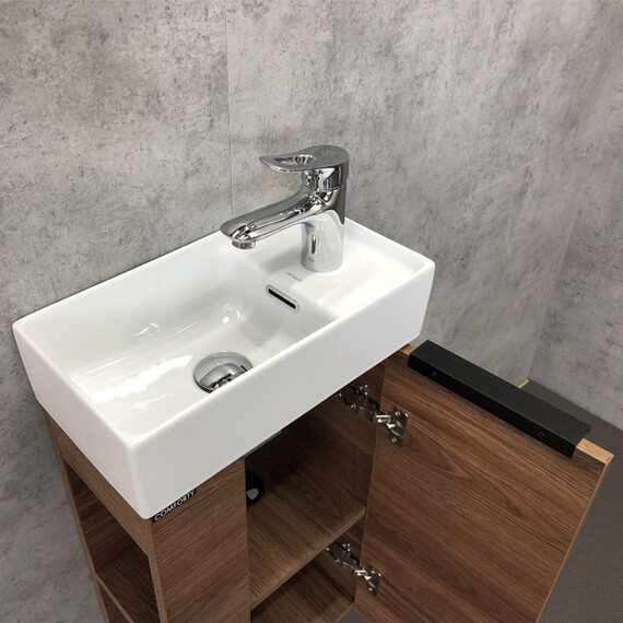 ТУМБА-УМЫВАЛЬНИК COMFORTY МАТЭ-40 ДУБ ТЁМНО-КОРИЧНЕВЫЙ С РАКОВИНОЙ CREA 40, P-UM-CRE40/1