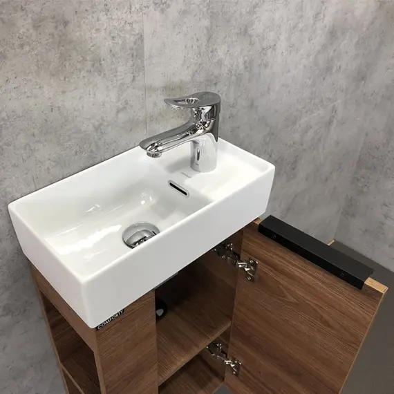 ТУМБА-УМЫВАЛЬНИК COMFORTY МАТЭ-40 ДУБ ТЁМНО-КОРИЧНЕВЫЙ С РАКОВИНОЙ CREA 40, P-UM-CRE40/1