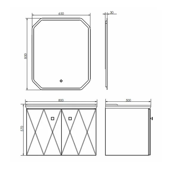 ТУМБА-УМЫВАЛЬНИК COMFORTY КРЕМОНА-80 ЛАТТЕ С РАКОВИНОЙ 50180