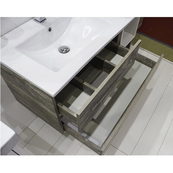 ТУМБА-УМЫВАЛЬНИК COMFORTY ТУРИН-90L ДУБ БЕЖЕВЫЙ С РАКОВИНОЙ COMFORTY 9090EL