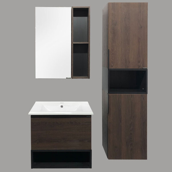 ЗЕРКАЛО-ШКАФ COMFORTY ФРАНКФУРТ-60 ДУБ ШОКОЛАДНО-КОРИЧНЕВЫЙ