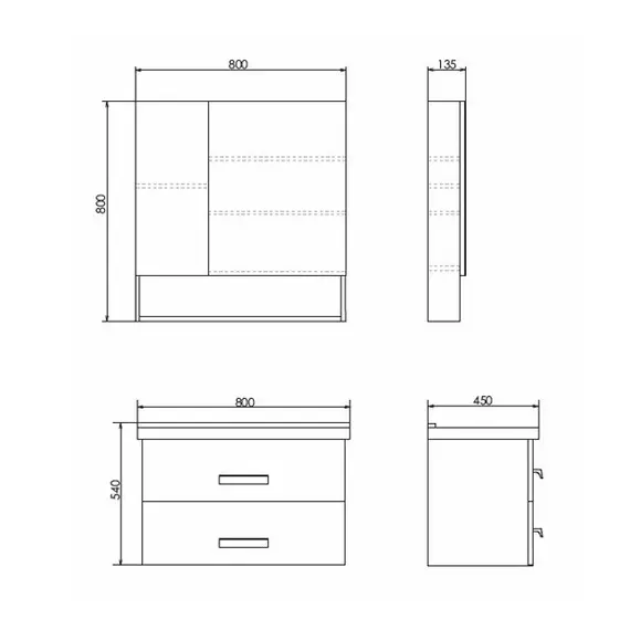 ТУМБА-УМЫВАЛЬНИК COMFORTY ПАРМА-80 ДУБ ДЫМЧАТЫЙ С РАКОВИНОЙ МИРАНДА-80