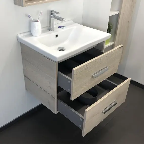 ТУМБА-УМЫВАЛЬНИК COMFORTY ПАРМА-60 ДУБ ДЫМЧАТЫЙ С РАКОВИНОЙ МИРАНДА 60