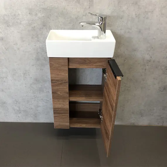 ТУМБА-УМЫВАЛЬНИК COMFORTY АСТИ-40 ДУБ ТЕМНО-КОРИЧНЕВЫЙ С РАКОВИНОЙ CREA 40, P-UM-CRE40/1