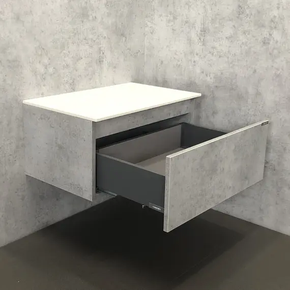 ТУМБА ПОДВЕСНАЯ COMFORTY ОСЛО-60 БЕТОН СВЕТЛЫЙ С БЕЛОЙ СТОЛЕШНИЦЕЙ