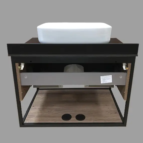 ТУМБА-УМЫВАЛЬНИК COMFORTY КЁЛЬН-75 ДУБ ТЕМНЫЙ С ЧЕРНОЙ СТОЛЕШНИЦЕЙ С РАКОВИНОЙ COMFORTY T-Y9378