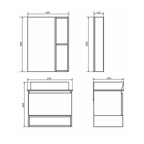 ЗЕРКАЛО-ШКАФ COMFORTY ПРАГА-60 ДУБ БЕЛЫЙ