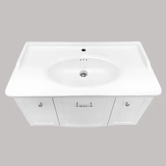 ТУМБА-УМЫВАЛЬНИК COMFORTY ПАЛИНИ-100 БЕЛЫЙ ГЛЯНЕЦ С РАКОВИНОЙ 50110 