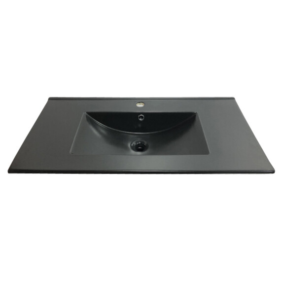 ТУМБА-УМЫВАЛЬНИК COMFORTY ФРАНКФУРТ-90 ДУБ ШОКОЛАДНО-КОРИЧНЕВЫЙ С РАКОВИНОЙ  COMFORTY 90E ЧЕРНАЯ МАТОВАЯ