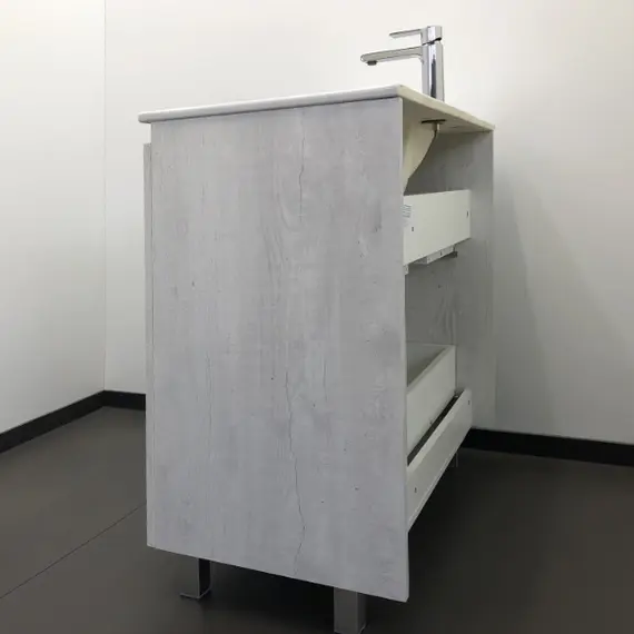 ТУМБА-УМЫВАЛЬНИК COMFORTY ВЕРОНА-90 ДУБ БЕЛЫЙ С РАКОВИНОЙ QUADRO 90