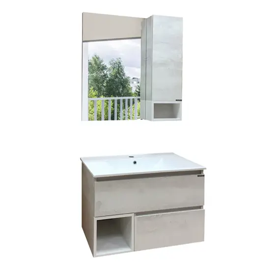 ТУМБА-УМЫВАЛЬНИК COMFORTY ТУРИН-75 ДУБ БЕЛЫЙ С РАКОВИНОЙ COMFORTY 75E