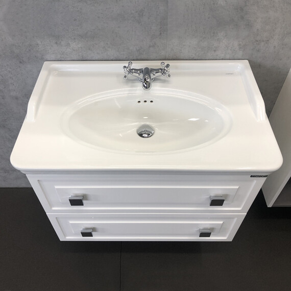 ТУМБА-УМЫВАЛЬНИК COMFORTY ФЕРРАРА-80 БЕЛЫЙ ГЛЯНЕЦ С РАКОВИНОЙ 50180 